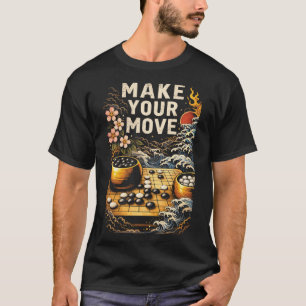 Camiseta Faça Seu Movimento, Tabuleiro Japonês de Go, Xadre