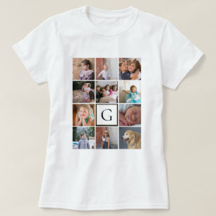 Camiseta Faça seu próprio modelo de colagem de fotos person