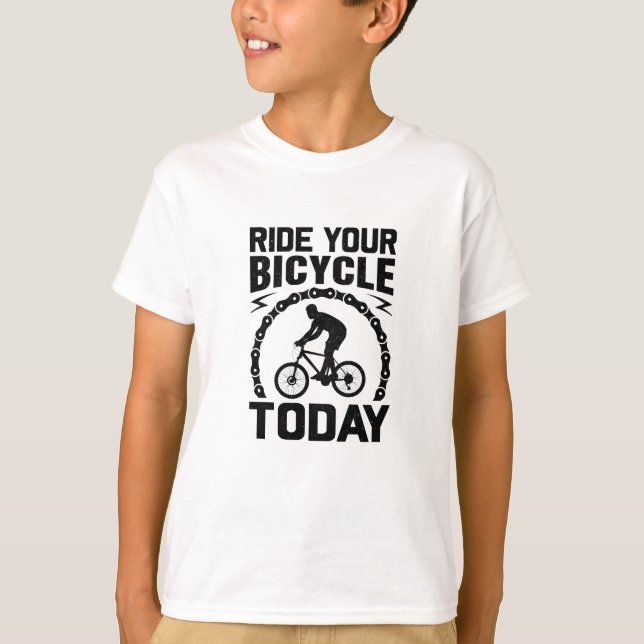 Camiseta Faça sua bicicleta hoje, engraçado para bicicleta (Frente)