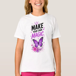 Camiseta 💜 Faça Sua Própria Citação Mágica da Menina Borbo