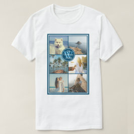 Camiseta Faça sua própria Colagem de Fotos do Instagram Gri