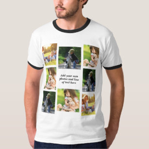 Camiseta Faça sua própria colagem de fotos e texto
