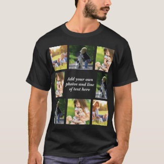Camiseta Faça sua própria colagem de fotos e texto