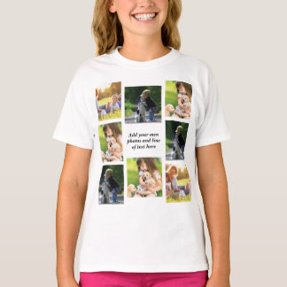 Camiseta Faça sua própria colagem de fotos e texto