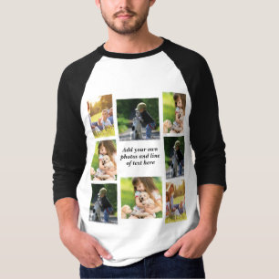 Camiseta Faça sua própria colagem de fotos e texto