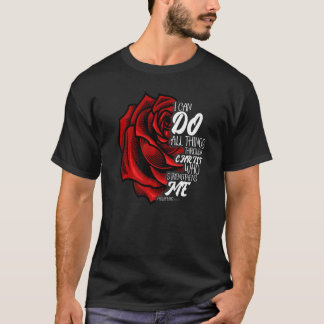 Camiseta Faça todas as coisas através das forças do Cristo