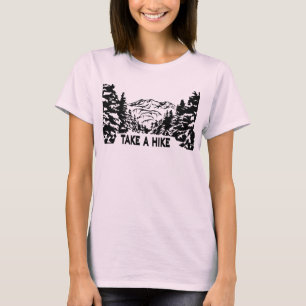 Camiseta Faça uma citação de Hike, paisagem monocromática d