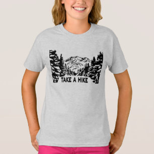Camiseta Faça uma citação de Hike, paisagem monocromática d