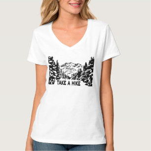Camiseta Faça uma citação de Hike, paisagem monocromática d