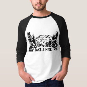 Camiseta Faça uma citação de Hike, paisagem monocromática d