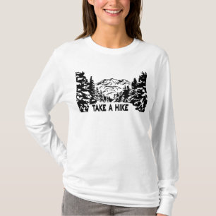 Camiseta Faça uma citação de Hike, paisagem monocromática d