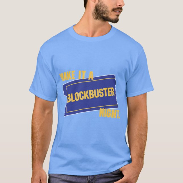 Camiseta Faça Uma Noite Blockbuster (Frente)