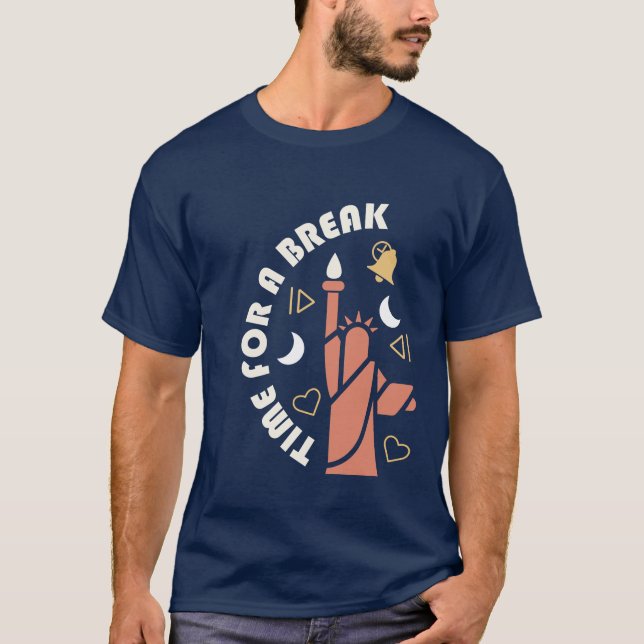 Camiseta Faça uma pausa refrescando um design legal e diver (Frente)