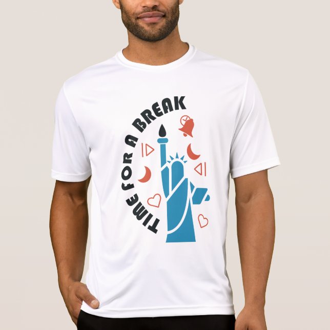 Camiseta Faça uma pausa refrescando um design legal e diver (Frente)