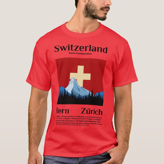 Camiseta faça uma viagem para a Suíça (Frente)