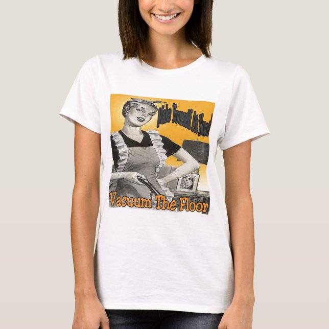 Camiseta Faça Você Mesmo No Chão Do Vácuo Doméstico (Frente)