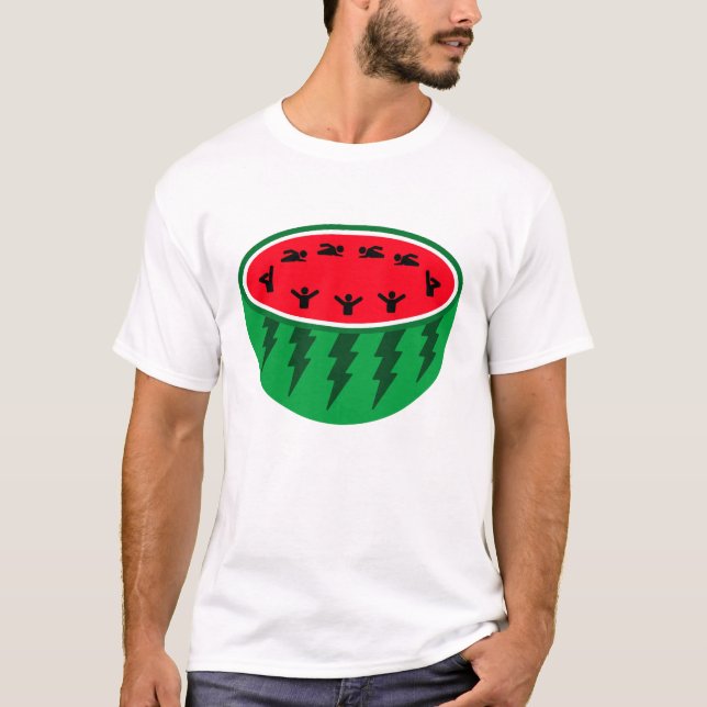 Camiseta façanha de Piscina de melancia. natação artística (Frente)
