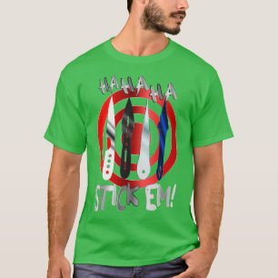 Camiseta Facas de Atiramento do Stickem HaHa e Destino 4