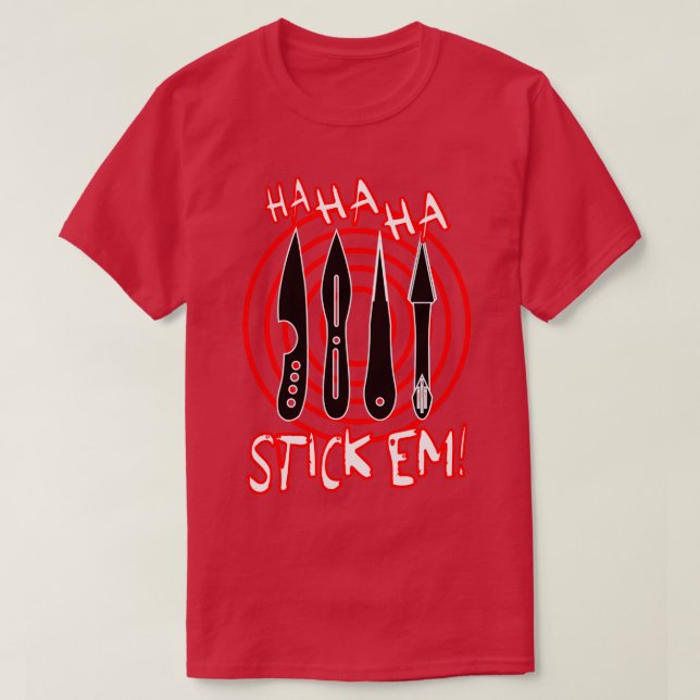 Camiseta Facas de Atiramento e Alvo do Stickem HaHa (Frente do Design)