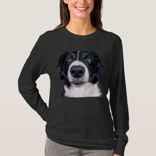 Camiseta Face de Cachorro Preto e Branco (Frente)