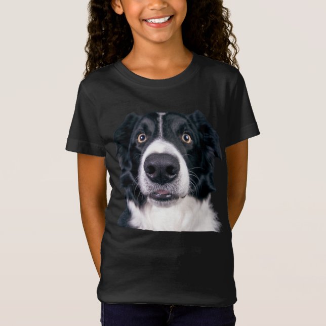 Camiseta Face de Cachorro Preto e Branco (Frente)