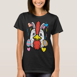 Camiseta Face de Frango da Páscoa Mulheres Meninas Crianças