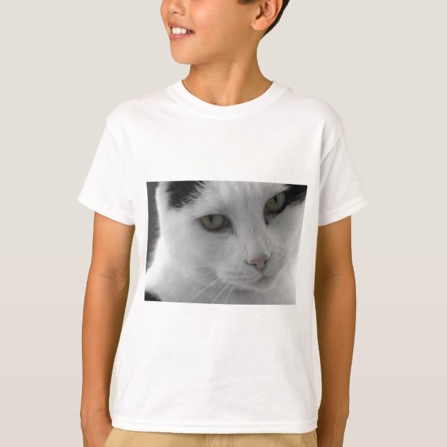 Camiseta Face de gatos brancos e pretos (Frente)