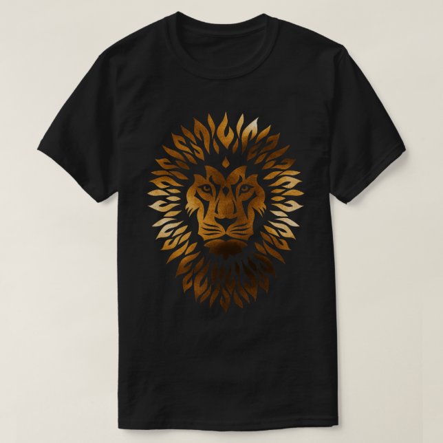 Camiseta Face de Leão Dourado (Frente do Design)