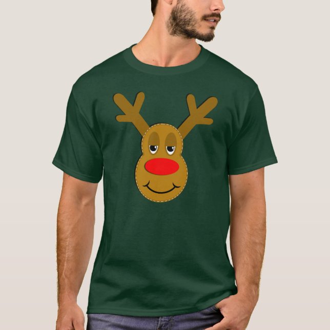 Camiseta Face de Reindeer de Natal (Frente)