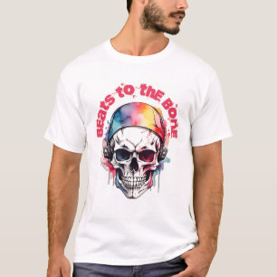 Camiseta face do crânio de aquarela