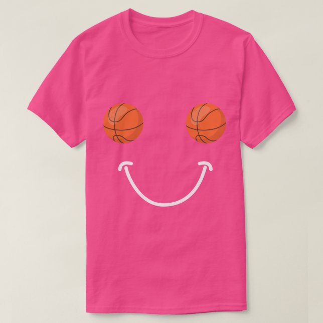 Camiseta Face feliz no basquetebol (Frente do Design)