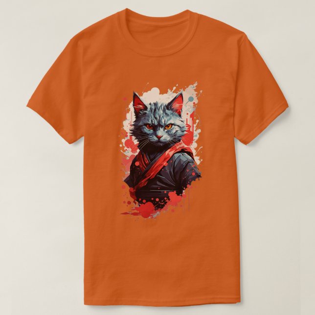 Camiseta Face Mau Ninja Cat (Frente do Design)
