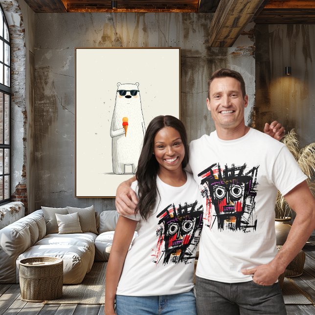 Camiseta Face Tribal abstrato - Vermelho roxo preto escuro (Criador carregado)