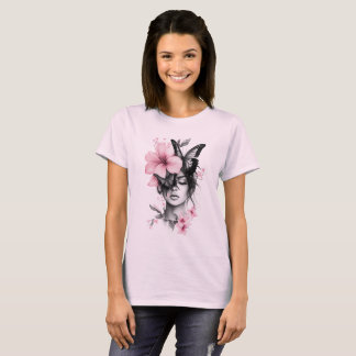 Camiseta face woman nature butterfly