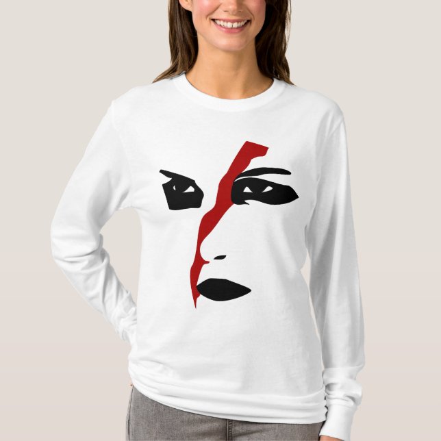 Camiseta Facepaint intenso com corte vermelho (Frente)