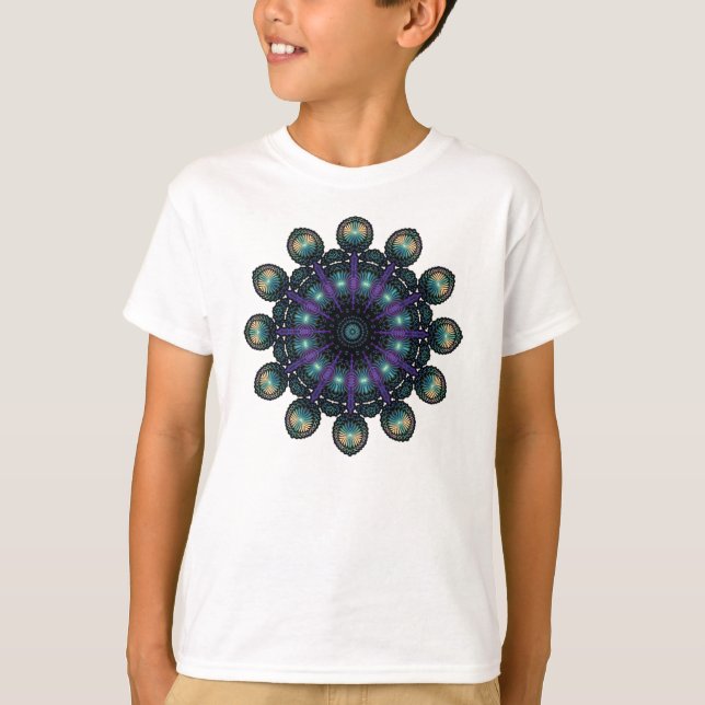Camiseta Faces do relógio - Fractal do Apophysis (Frente)