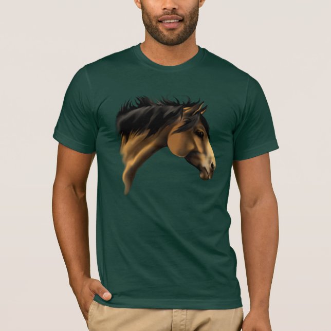 Camiseta Faceta-Camisa do cavalo do BuckSkin (Frente)