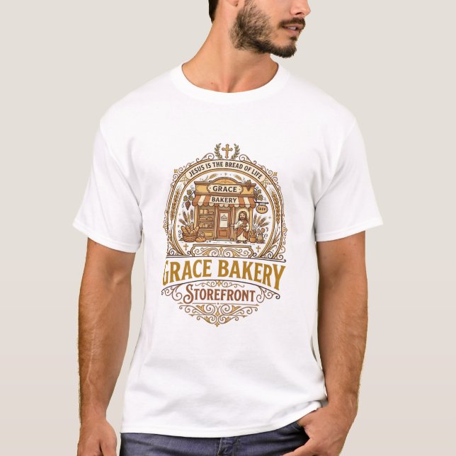 Camiseta Fachada da Padaria Grace Jesus Fachada da Padaria  (Frente)