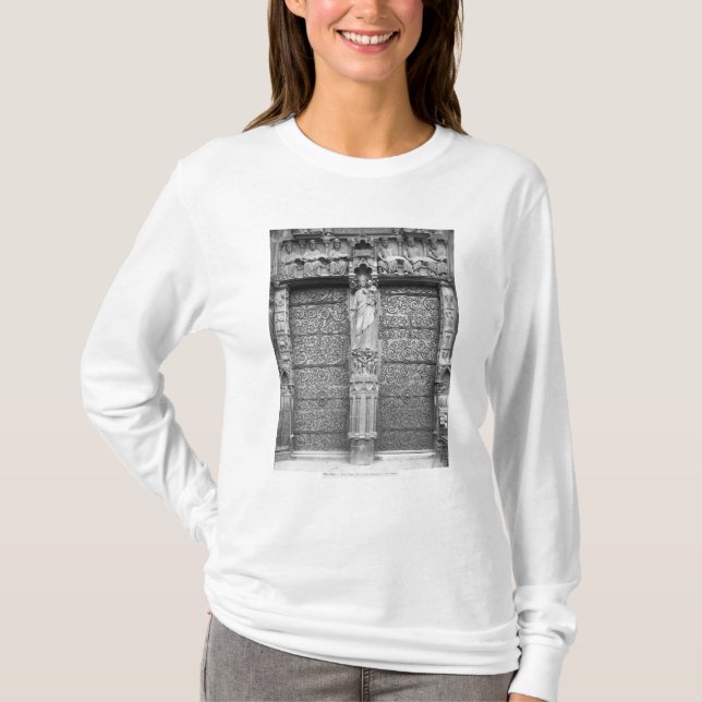 Camiseta Fachada de Notre-Dame, portal esquerdo, Paris (Frente)