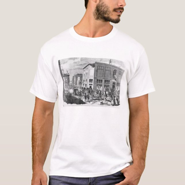 Camiseta Fachada do hotel Drouot, Paris, c.1852 (engravi (Frente)