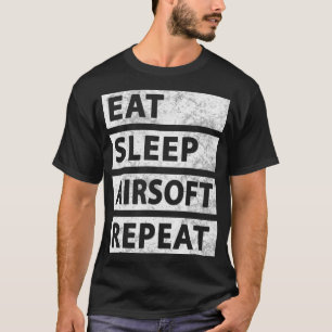 Camiseta Fácil Airsoft Comer Sleep Airsoft