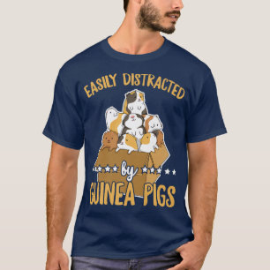Camiseta Fácil Distração Com A Citação De Suínos Da Guiné