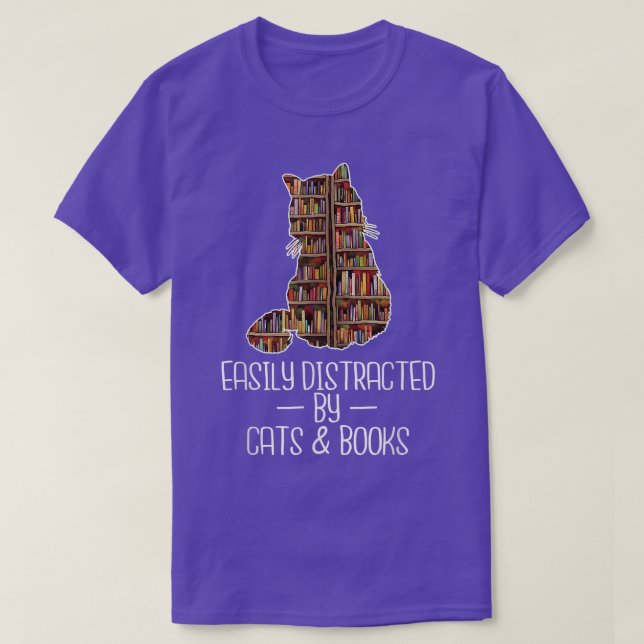 Camiseta Fácil distração com o Nerd do Livro de Sobretudo C (Frente do Design)