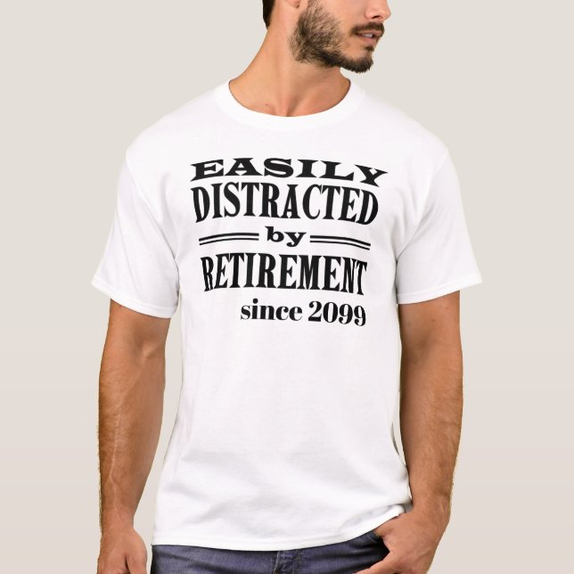 Camiseta Fácil distração com o Presente do Partido Funny da (Frente)