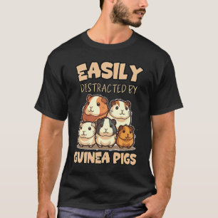Camiseta Fácil Distração Pela Piada De Suínos Da Guiné