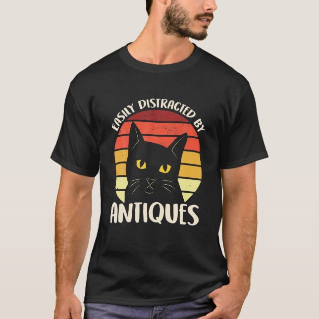 Camiseta Fácil Distração Por Antiguidades Gritando Engraçad (Frente)