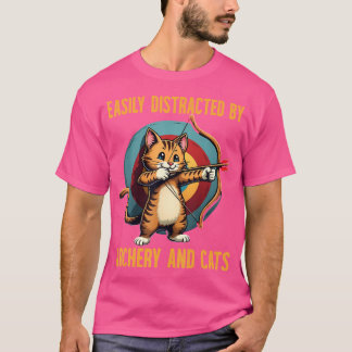 Camiseta Fácil Distração Por Arcos E Gatos Engraçados Cat P