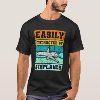 Camiseta Fácil Distração Por Aviões Aviões Aviões Avião Avi