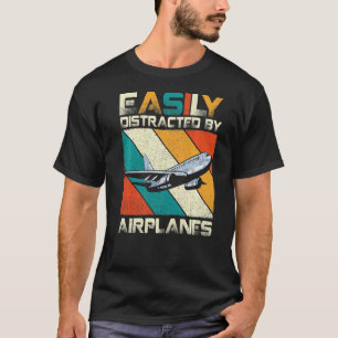 Camiseta Fácil Distração Por Aviões Aviões Aviões Avião Avi