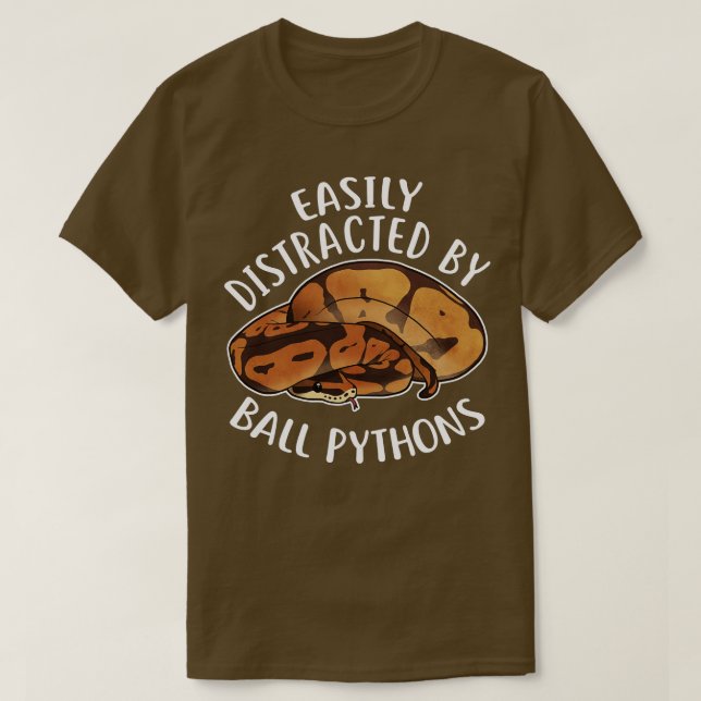 Camiseta Fácil Distração Por Ball Pythons (Frente do Design)
